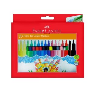 Faber-Castell Fibre-Tip Colour Markers – Pack of 20