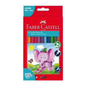 Faber-Castell Jumbo Coloring Pencils – Set of 12 Vibrant Wood-Cased Pencils